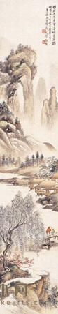 徐曦 山水 立轴 134×25cm