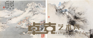 冯照 山水 册页（六开选一） 20×24cm×6