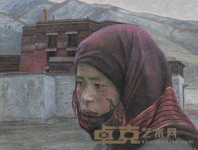 刘洵 2006年作 拉卜楞寺的佛音 60×80cm
