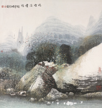 赵青仲 2006年作 瑞雪浮云端 镜心