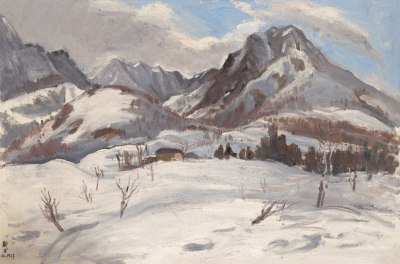 吕斯百 1953年作 雪景