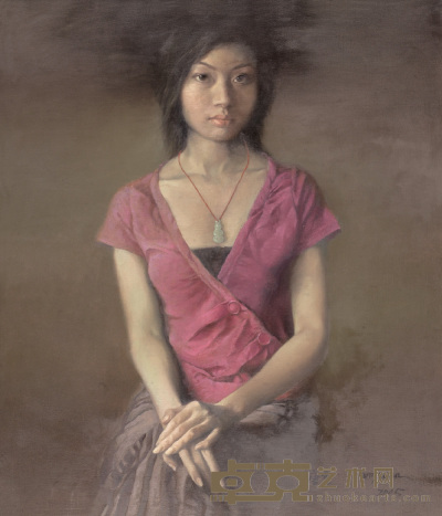 唐雯 2005年作 红衣少女 100×85cm