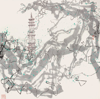 杨延文 1982年作 古塔 镜心