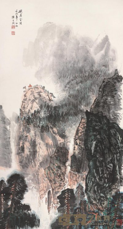 孙克纲 1982年作 峨眉金顶 立轴 177×96cm