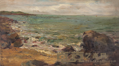 徐坚白 1957年作 海边 41×74cm