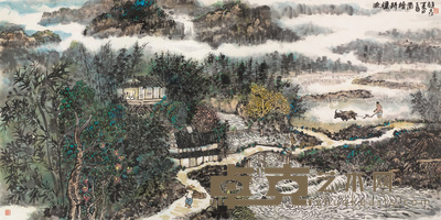 赵文江 2005年作 渔樵耕读图 镜心 69×138cm