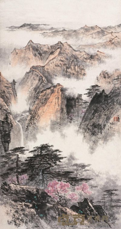 陶一清 山水 立轴 88×46cm