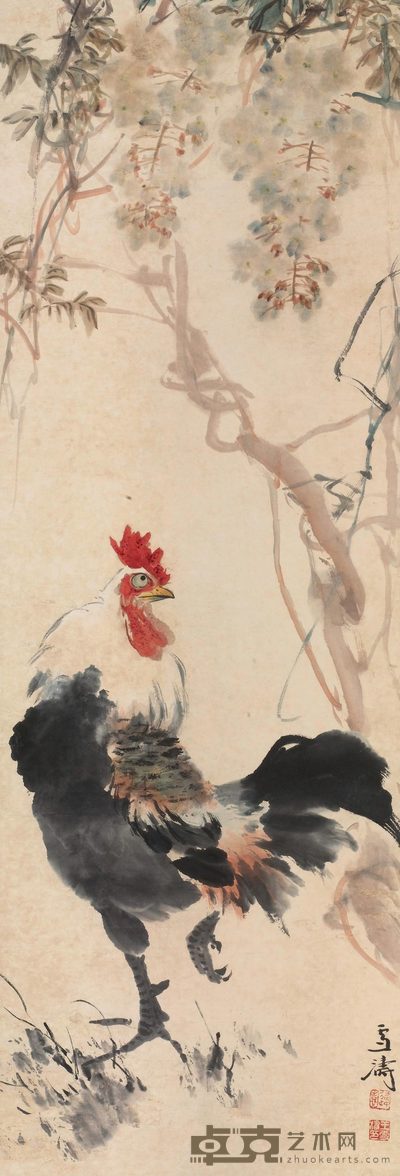 王雪涛 大吉图 立轴 97.5×32.5cm