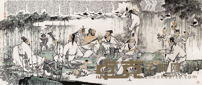 王宏喜 2006年作 竹林七贤图 镜心 101×238cm