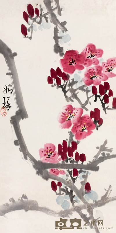 崔如琢 红梅 立轴 67×34cm