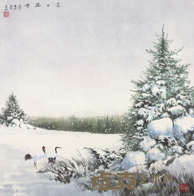 付希林 2006年作 高士听雪 镜心 80×80cm