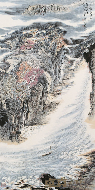 陈幼华 2006年作 杜甫诗意图 镜心 135×67cm