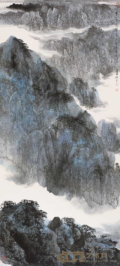 萧瀚 黄山云图 镜心 136×62cm