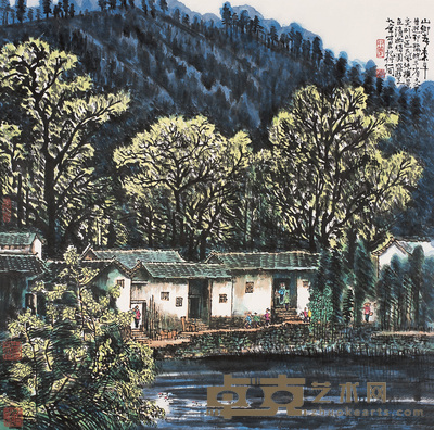 李行简 山乡春来早 镜心 69×69cm