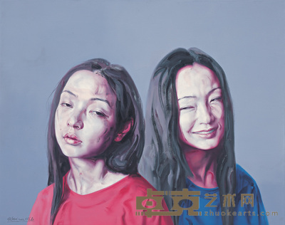 何森 2002年作 两个女孩 150×190cm