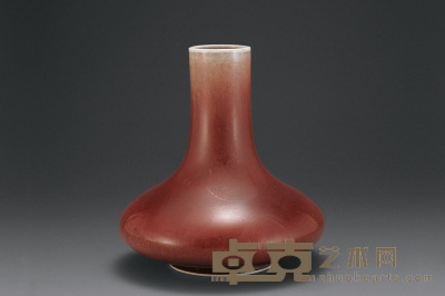 清 郎窑红荸荠扁瓶 高16.5cm