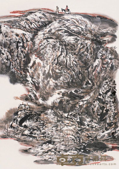 赵振川 达版古道 镜心 69×49cm
