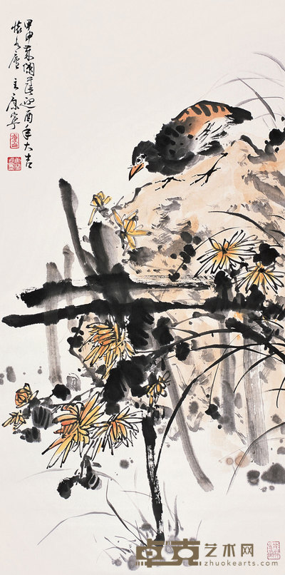 康宁 花鸟 立轴 99×49cm