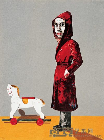 曾梵志 2005年作 面具 74×55cm