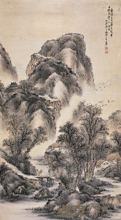 马毓章 秋声图 立轴 140.5×78cm