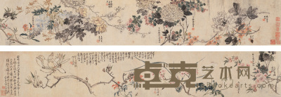 张熊等 辛亥（1851年）作 花卉手卷 手卷 24.5×302.5cm