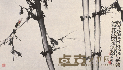 赵少昂 甲子（1984年）作 竹上鸣蝉 镜心 59×92cm