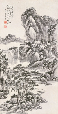廖叔怡 庚戌（1910年）作 山水 立轴