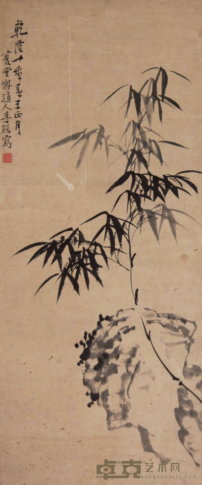 李鱓 乾隆十年（1745年）作 竹石 立轴 112×67cm