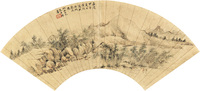 黄均 甲子（1904年）作 山水 扇面