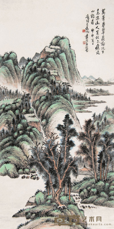 吴待秋 甲申(1944年)作 万峯叠翠 立轴 120×60cm