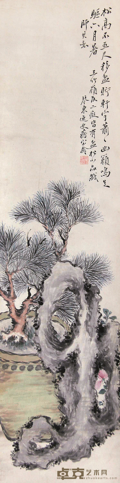 蒋宝龄 松寿图 立轴 123×31cm