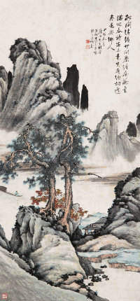 李上达 甲戌（1934年）作 山水 立轴