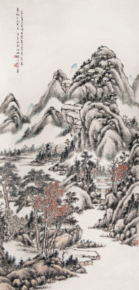 杨廷枢 己巳（1929年）作 山水 立轴