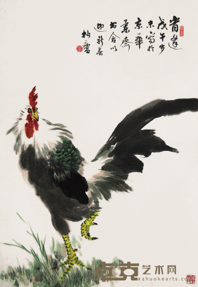 高松庐 戊午（1978年）作 大吉图 立轴 67.5×47cm