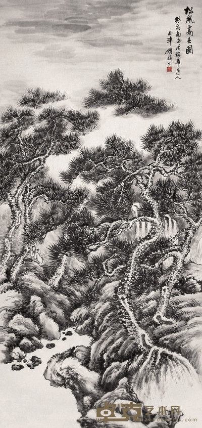 顾麟士 癸亥(1923年)作 松风高士 镜心 134×64cm