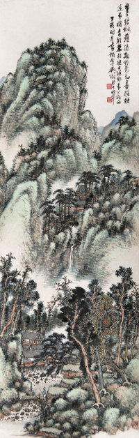吴待秋 丁亥（1947年）作 山水 立轴