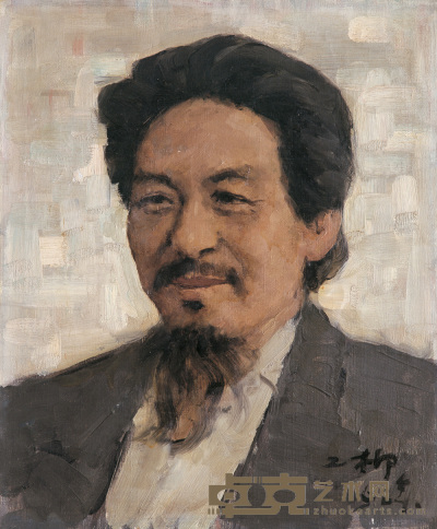 罗工柳 1962年作 蒋自明肖像 45×37cm