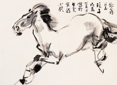 汤小铭 1988年作 奔马图 镜心