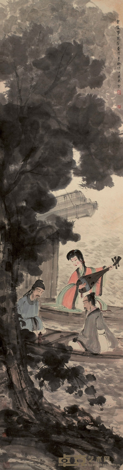 傅抱石 琵琶行 立轴 176×46cm