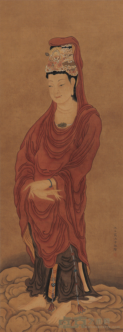 沈云霞 观音 镜心 132×49cm