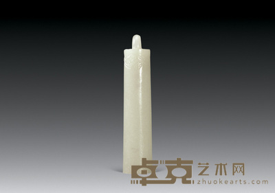 清 白玉翎管 高7.2cm