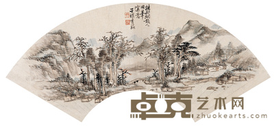 冯秀琨 山水 推蓬 17×50cm