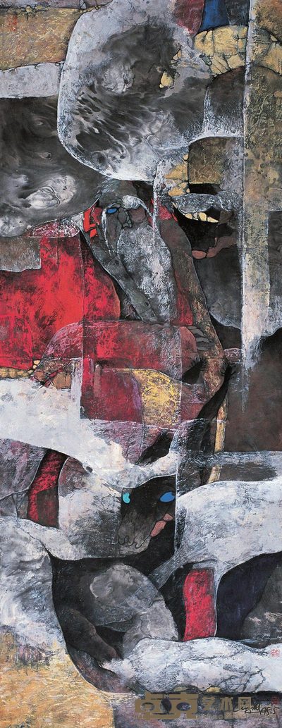 关玉良 人物 镜心 178×69cm