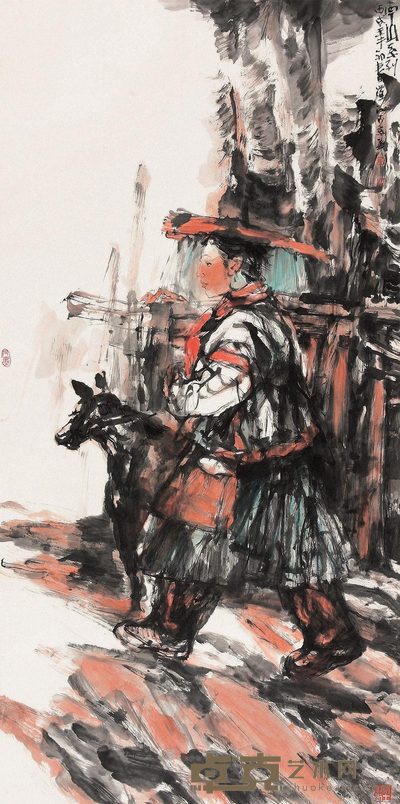 罗江 2006年作 南山系列 镜心 136×69cm