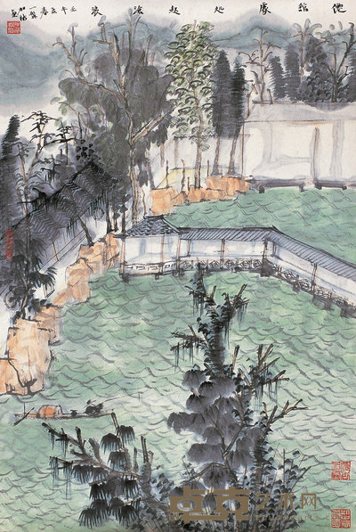 何加林 2002年作 仙馆处处起沧浪 镜心 70×46cm