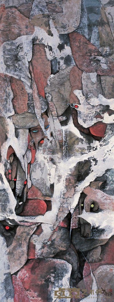 关玉良 人物 镜心 180×68cm