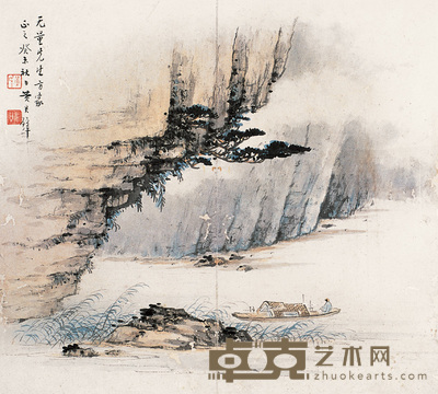 黄君璧 1943年作 山水 镜心 29×32cm