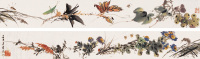 潘君诺 1942年作 花卉草虫图 小手卷