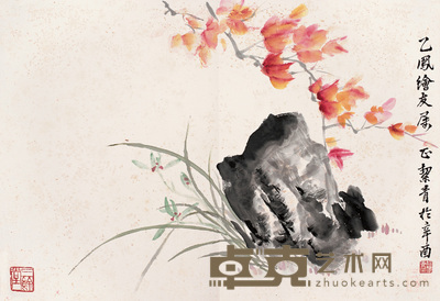 胡絜青 1981年作 花卉 镜心 40×59cm