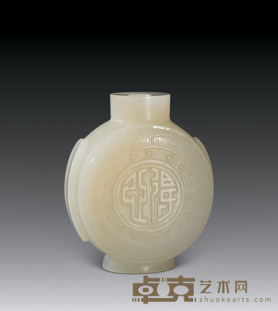 清 白玉得心应手鼻烟壶 高5.5cm